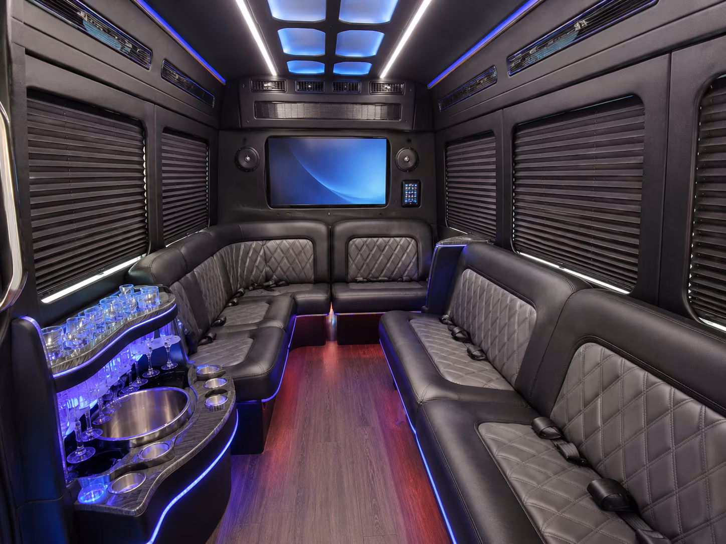 orlando 20 passenger party bus interior