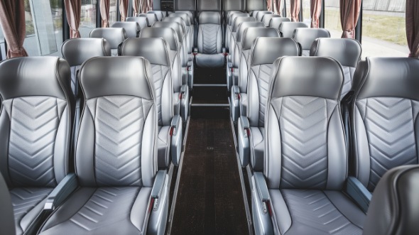 56 passenger charter bus interior view